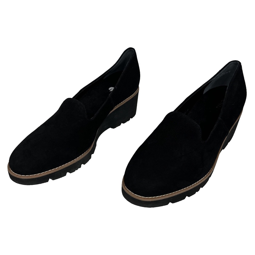 Vionic Willa Loafers Womens Size 13‎ Black Suede Slip On Comfort Lug Sole NWOB